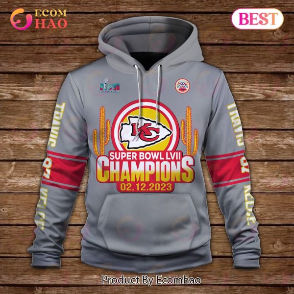 Travis Kelce If This Flag Offends You It Is Because Your Team Bad Kansas City Chiefs Super Bowl Champion 2023 Unisex 3D Hoodie
