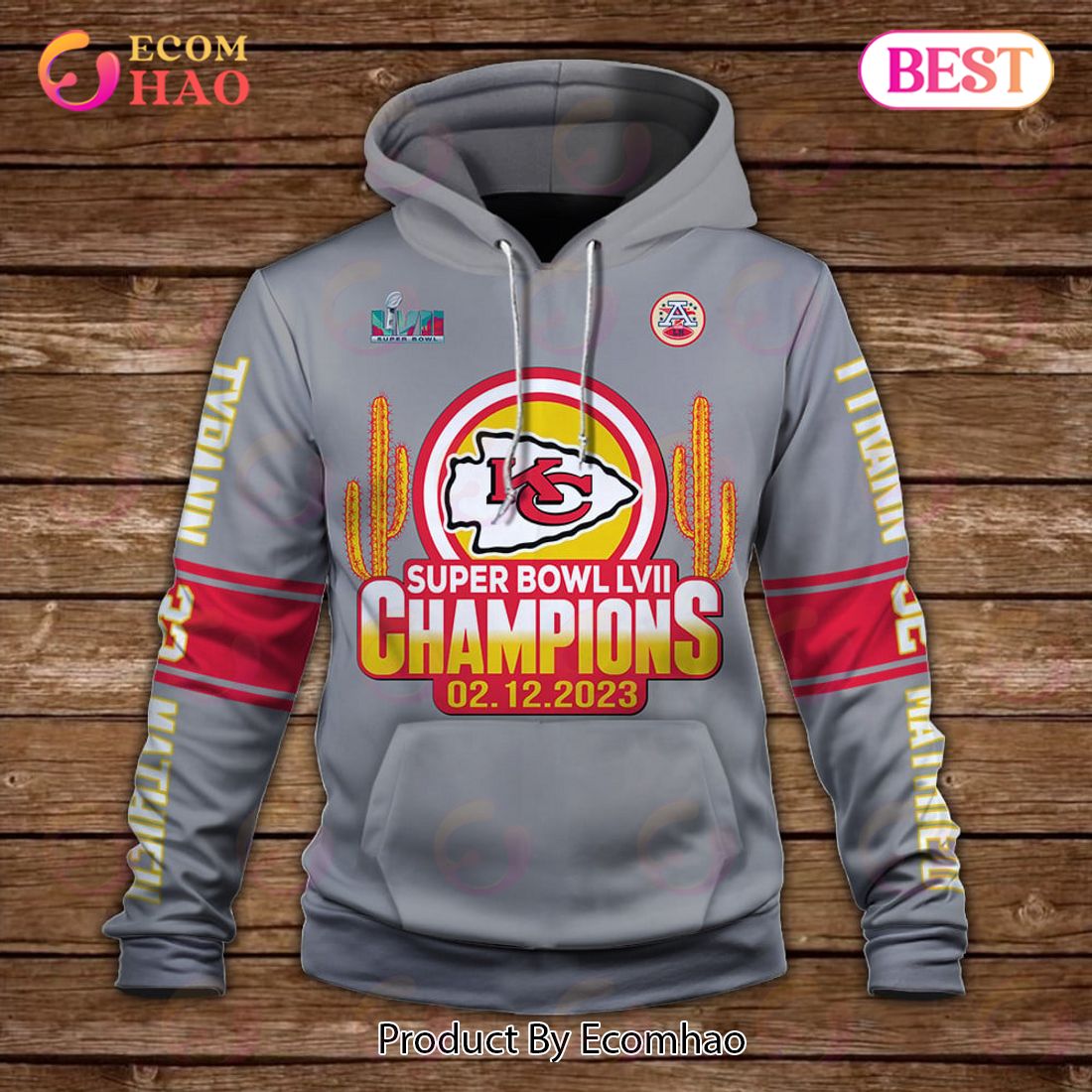 Tyrann Mathieu If This Flag Offends You It Is Because Your Team Bad Kansas City Chiefs Super Bowl Champion 2023 Unisex 3D Hoodie