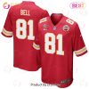 Blake Bell 81 Kansas City Chiefs Super Bowl LVII Champions 3 Stars Men Game Jersey – White