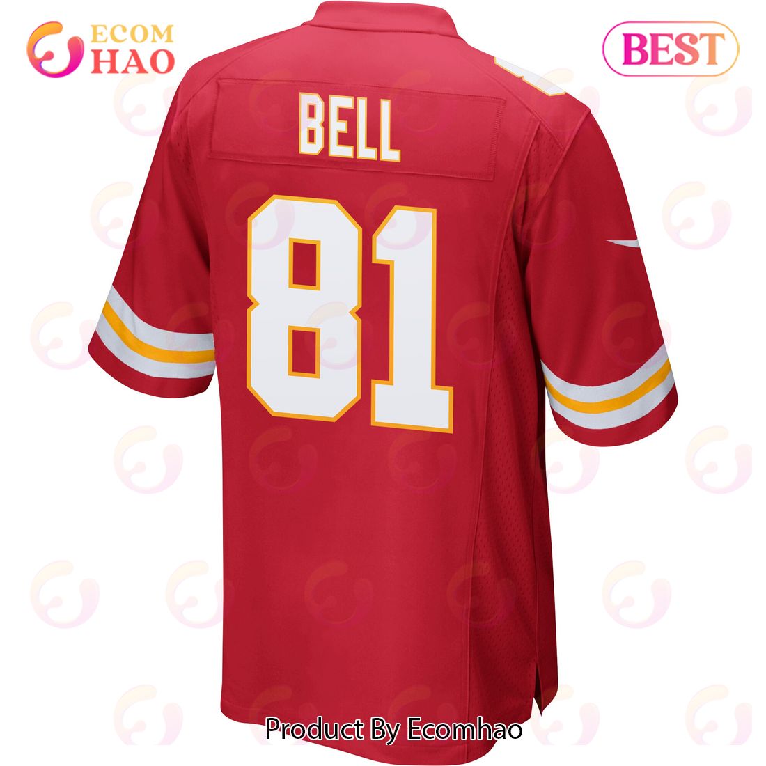 Blake Bell 81 Kansas City Chiefs Super Bowl LVII Champions 3 Stars Men Game Jersey – Red