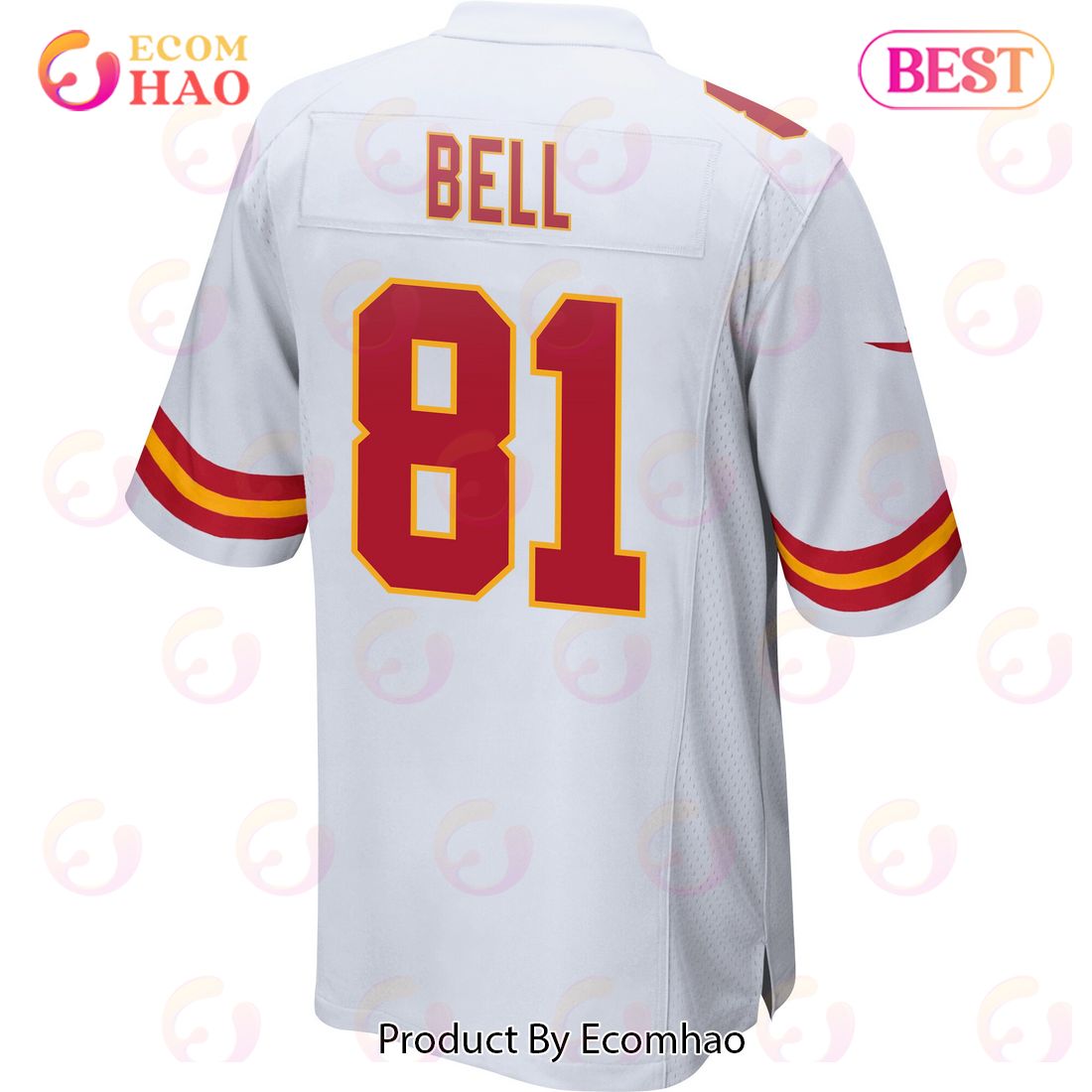 Blake Bell 81 Kansas City Chiefs Super Bowl LVII Champions 3 Stars Men Game Jersey – White