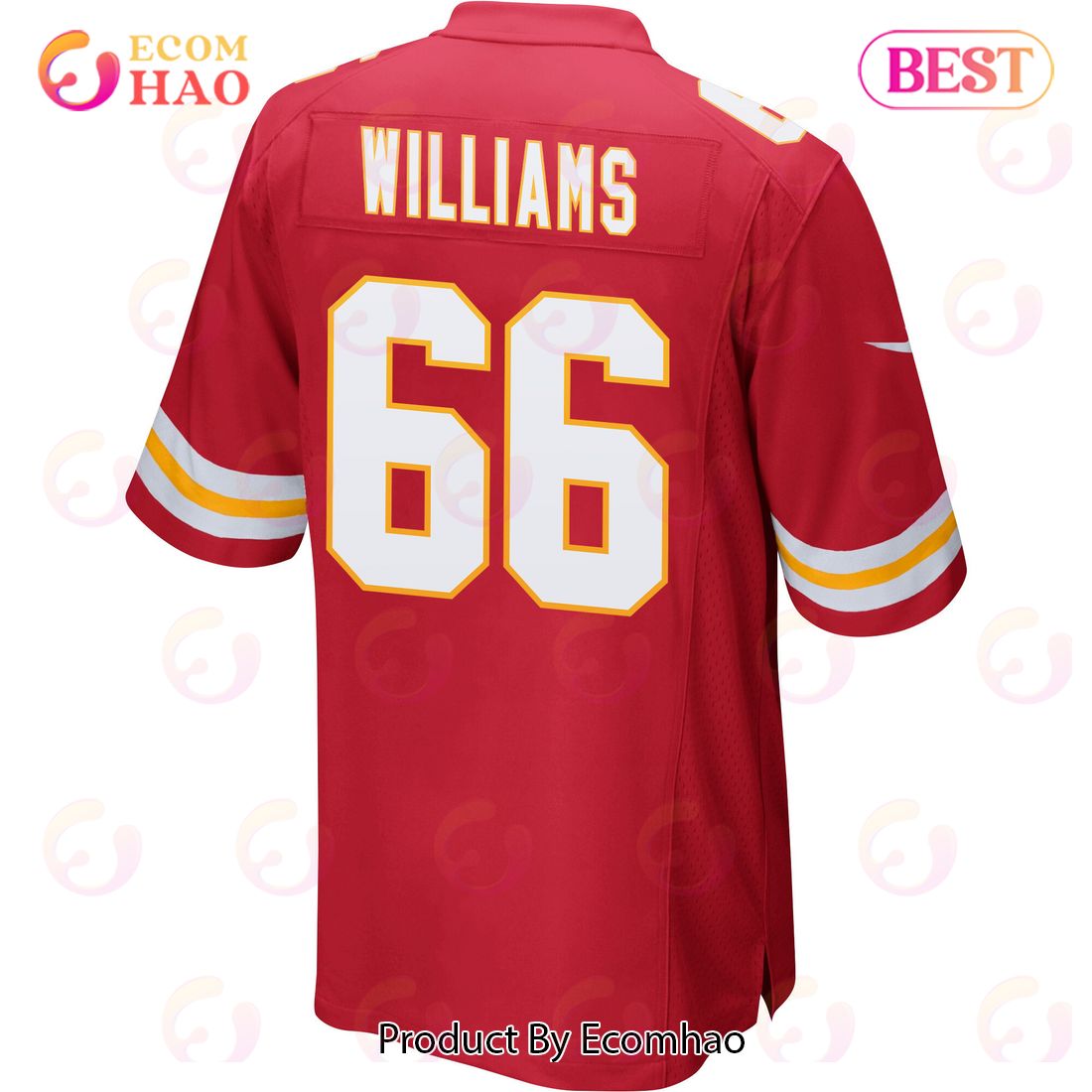 Brandon Williams 66 Kansas City Chiefs Super Bowl LVII Champions 3 Stars Men Game Jersey – Red