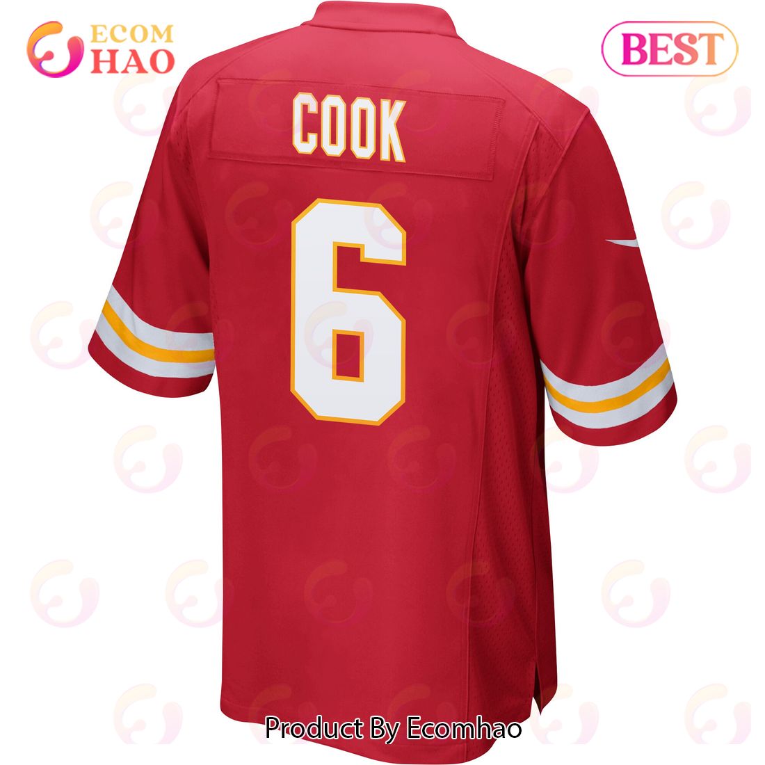 Bryan Cook 6 Kansas City Chiefs Super Bowl LVII Champions 3 Stars Men Game Jersey – Red