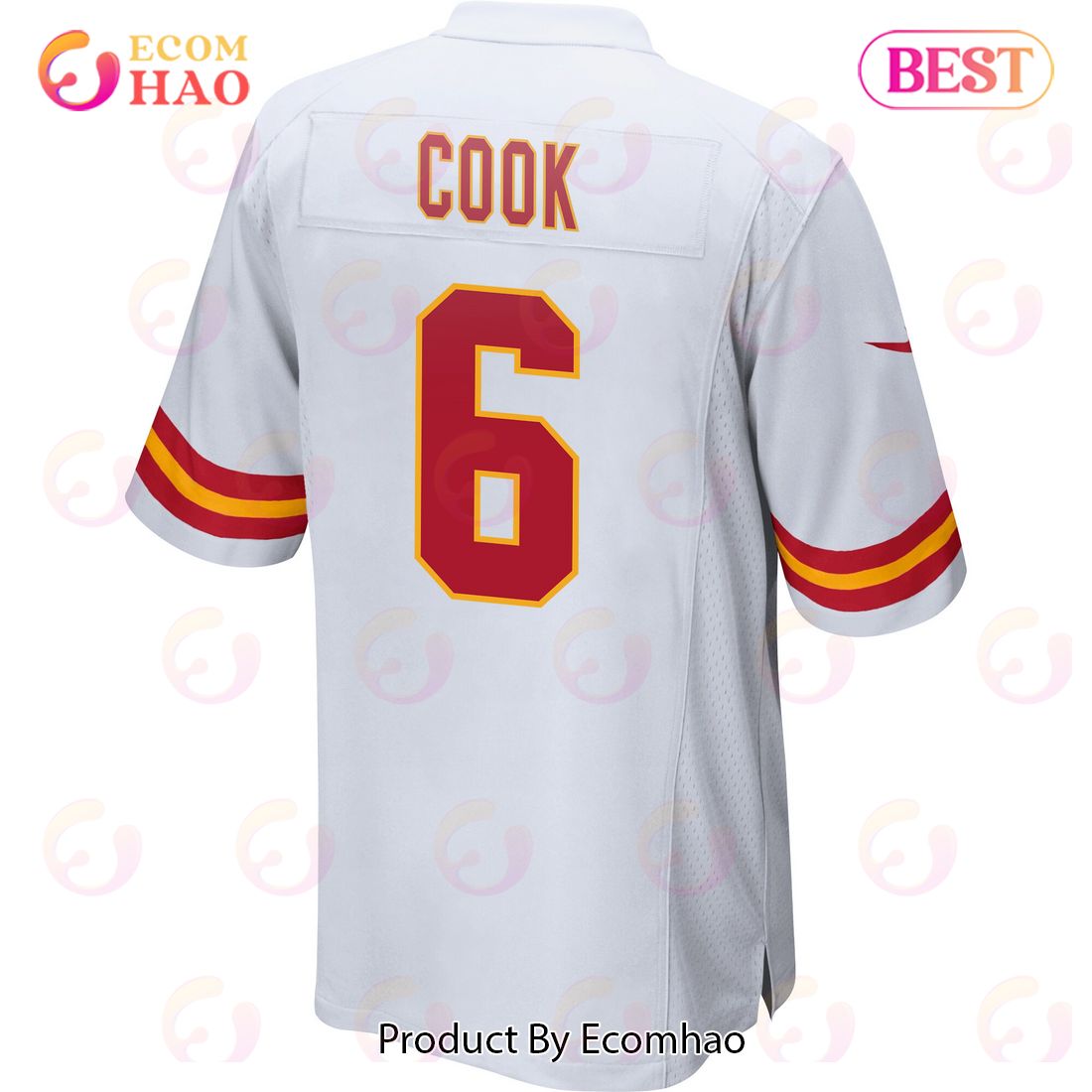 Bryan Cook 6 Kansas City Chiefs Super Bowl LVII Champions 3 Stars Men Game Jersey – White