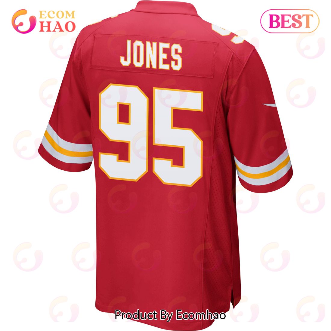 Chris Jones 95 Kansas City Chiefs Super Bowl LVII Champions 3 Stars Men Game Jersey – Red