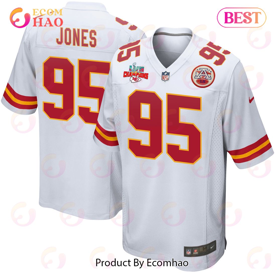 Top-selling Item] Chris Jones 95 Kansas City Chiefs Super Bowl LVII Game 3D  Unisex Jersey - Youth Red