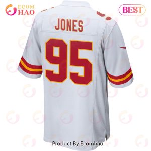 Chris Jones 95 Kansas City Chiefs Super Bowl LVII Champions 3 Stars Men Game Jersey – White