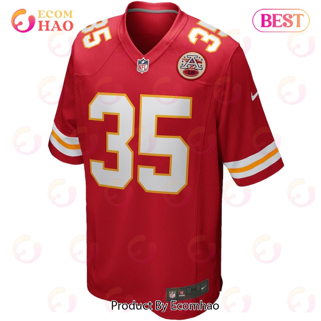 Christian Okoye Kansas City Chiefs Nike Game Retired Player Jersey – Red Luxury Items