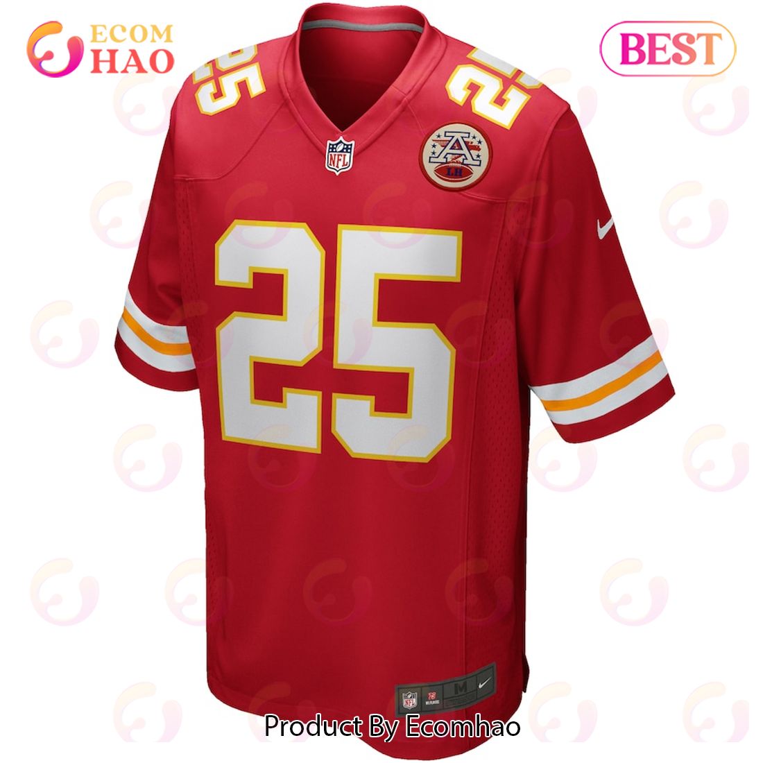 Clyde Edwards-Helaire Kansas City Chiefs Nike 2023 NFL Draft First Round Pick Game Jersey – Red Luxury Items