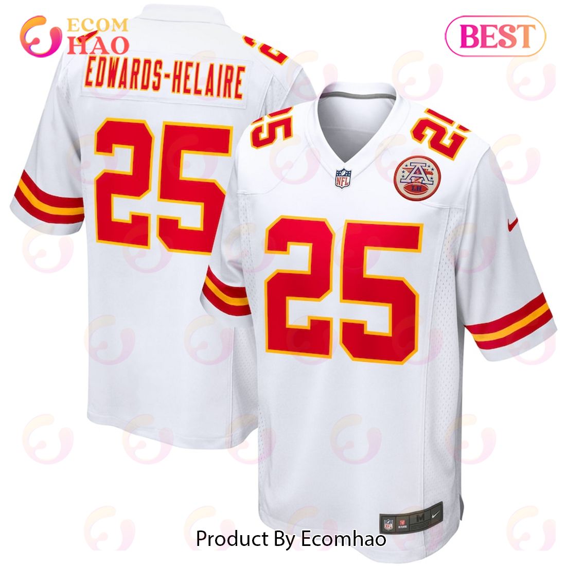 Clyde Edwards-Helaire Kansas City Chiefs Nike Game Jersey – White Luxury Items