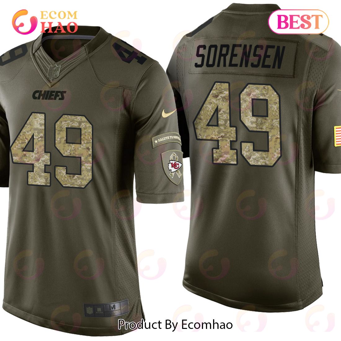 Daniel Sorensen Kansas City Chiefs Green Camo Salute to Service Jersey