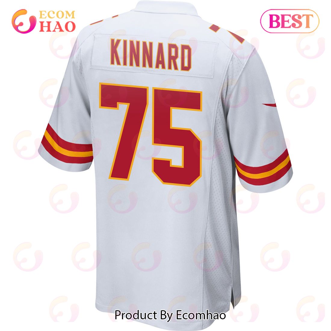 Darian Kinnard 75 Kansas City Chiefs Super Bowl LVII Champions 3 Stars Men Game Jersey – White