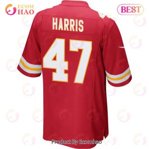 Darius Harris 47 Kansas City Chiefs Super Bowl LVII Champions 3 Stars Men Game Jersey – Red