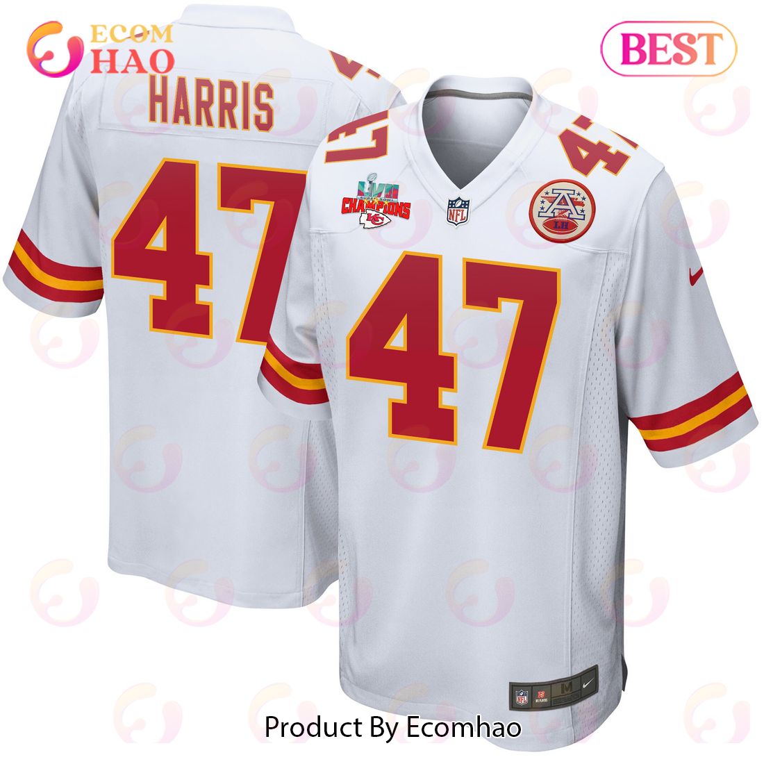 Top-selling Item] Chad Henne 4 Kansas City Chiefs Super Bowl LVII Game 3D  Unisex Jersey - Youth White