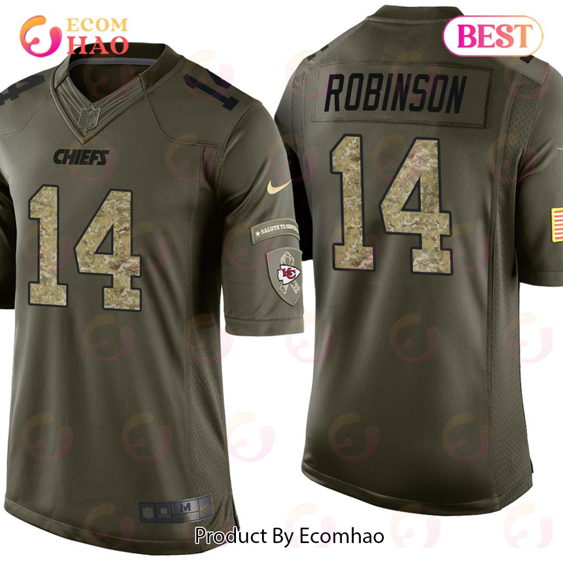 Demarcus Robinson Kansas City Chiefs Green Camo Salute to Service Jersey