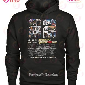 22 Years Of 2001 – 2023 Fast & Furious Thank You For The Memories T-Shirt