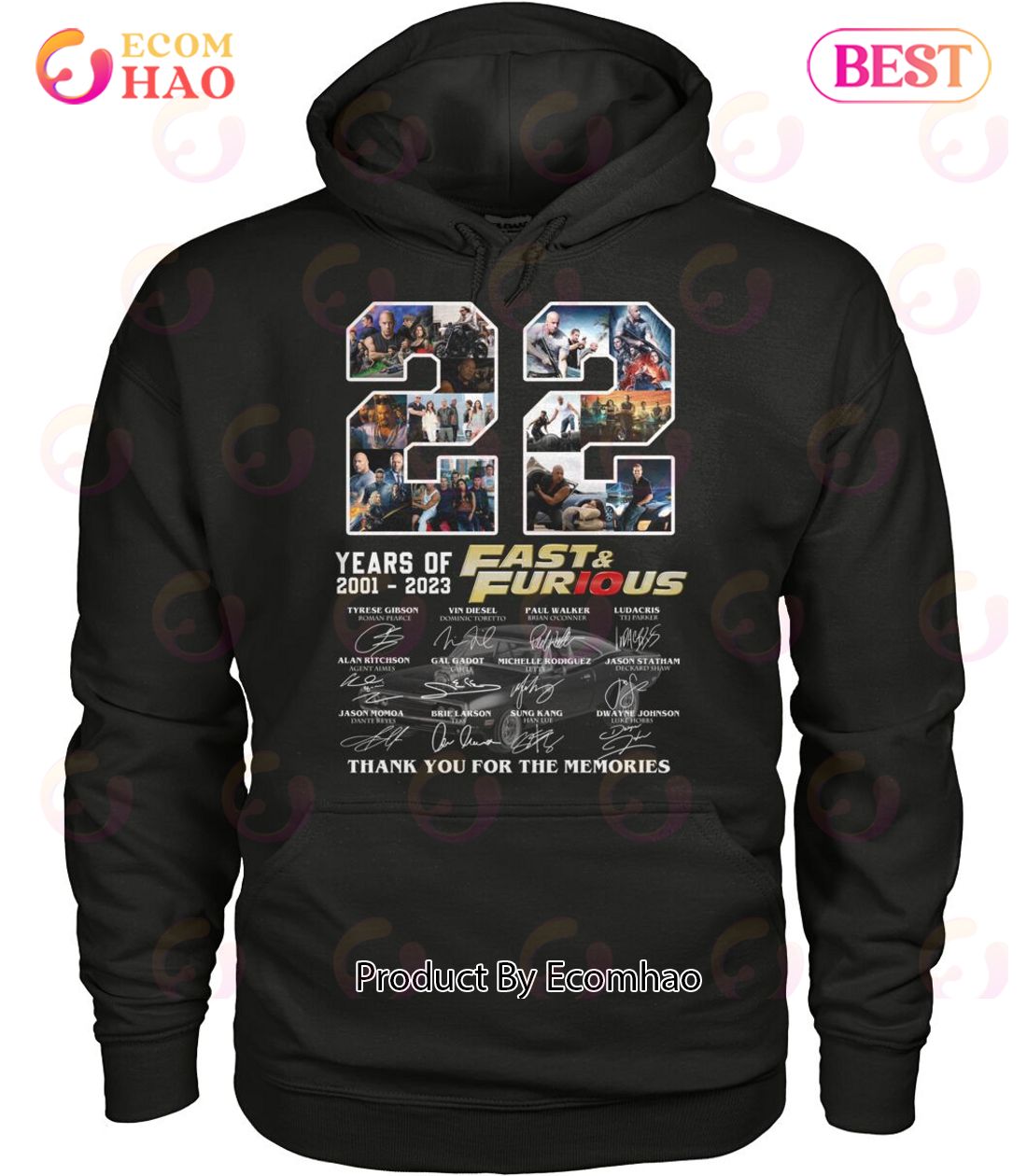 22 Years Of 2001 – 2023 Fast & Furious Thank You For The Memories T-Shirt