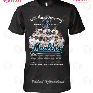 30th Anniversary 1993 – 2023 Miami Marlins Thank You For The Memories T-Shirt