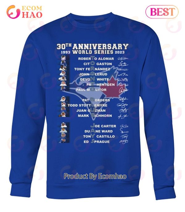 30th Anniversary 1993 – 2023 World Series Toronto Blue Jays T-Shirt