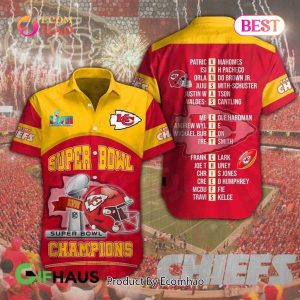BEST Champions Super Bowl LVII Kansas City Chiefs Hawaiian Shirt, Short Sleeve Shirt