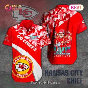 Go Chiefs Super Bowl LVII Champions Kansas City Chief Hawaiian Shirt, Short Sleeve Shirt