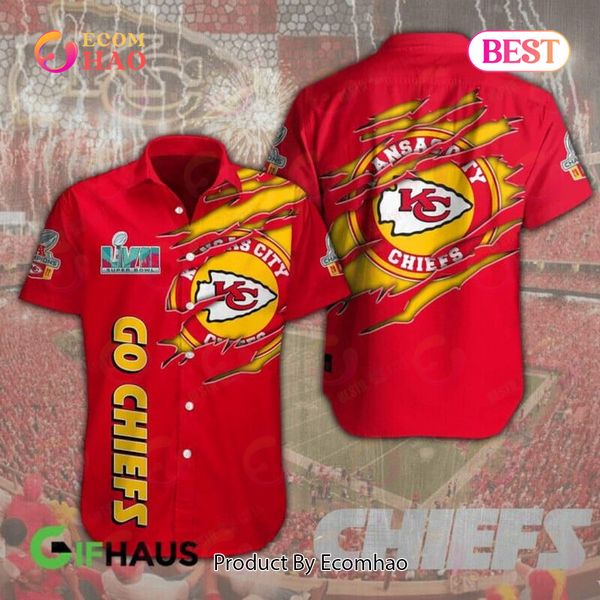 Premium Go Chiefs Super Bowl LVII Champions Kansas City Chiefs Hawaiian Shirt, Short Sleeve Shirt