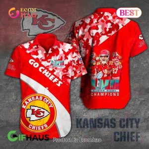 Premium Go Chiefs Super Bowl LVII Champions Kansas City Chiefs Hawaiian Shirt, Short Sleeve Shirt