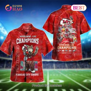 Super Bowl LVII Champions Go Chiefs Kansas City Chiefs Hawaiian Shirt, Short Sleeve Shirt