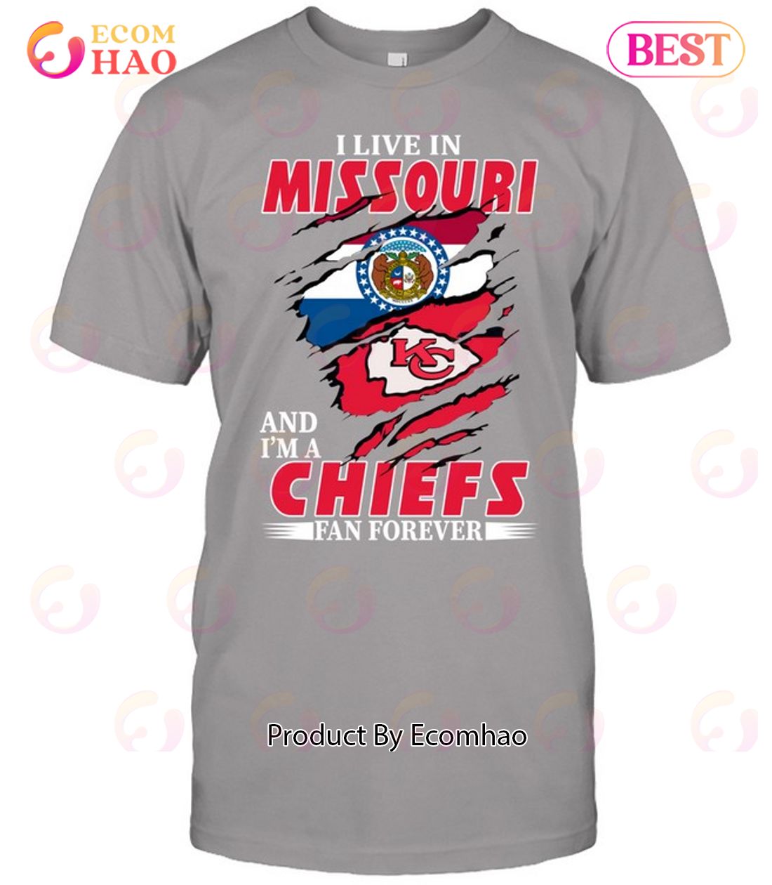 I Live In Missouri And I’m A Chiefs Fan Forever T-Shirt