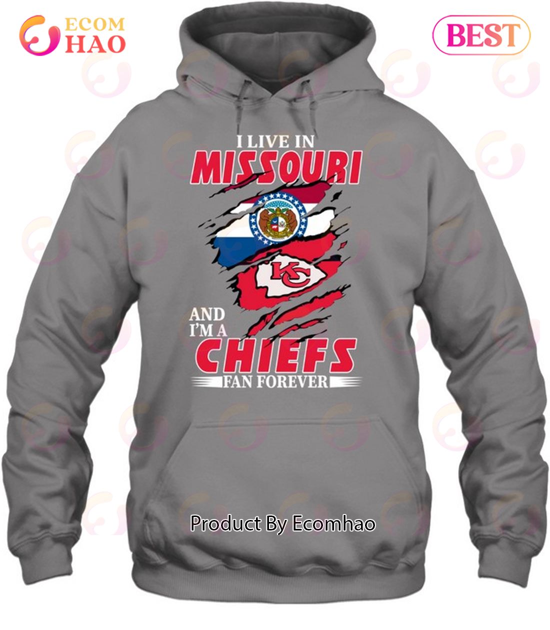 I Live In Missouri And I’m A Chiefs Fan Forever T-Shirt