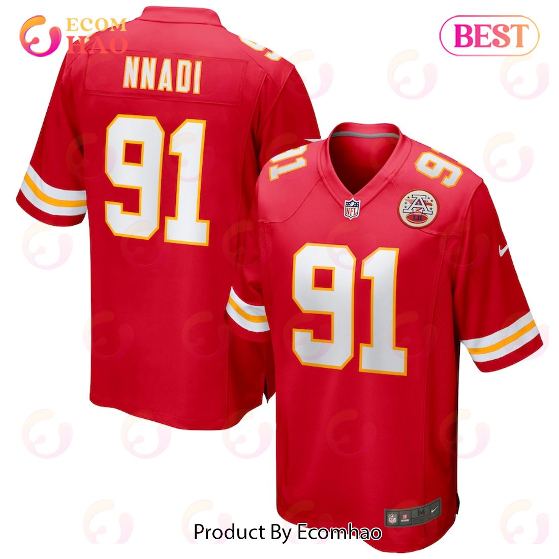 Derrick Nnadi Kansas City Chiefs Nike Game Jersey – Red Luxury Items