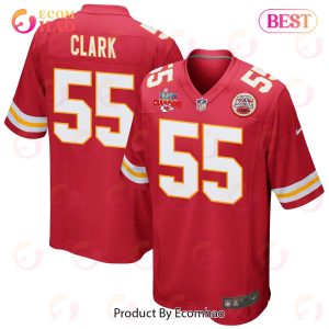 Frank Clark 55 Kansas City Chiefs Super Bowl LVII Champions 3 Stars Men Game Jersey – Red