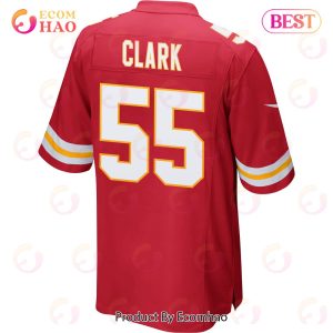 Frank Clark 55 Kansas City Chiefs Super Bowl LVII Champions 3 Stars Men Game Jersey – Red