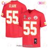 Frank Clark 55 Kansas City Chiefs Super Bowl LVII Champions 3 Stars Men Game Jersey – White