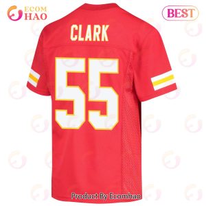 Frank Clark 55 Kansas City Chiefs Super Bowl LVII Champions 3 Stars Youth Game Jersey – Red
