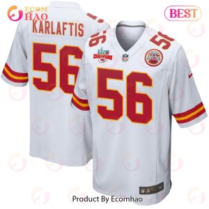 George Karlaftis 56 Kansas City Chiefs Super Bowl LVII Champions 3 Stars Men Game Jersey – White