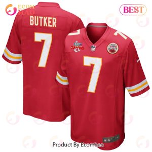 Harrison Butker 7 Kansas City Chiefs Super Bowl LVII Champions 3 Stars Men Game Jersey – Red