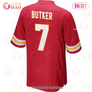 Harrison Butker 7 Kansas City Chiefs Super Bowl LVII Champions 3 Stars Men Game Jersey – Red