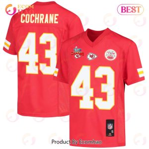 Jack Cochrane 43 Kansas City Chiefs Super Bowl LVII Champions 3 Stars Youth Game Jersey – Red