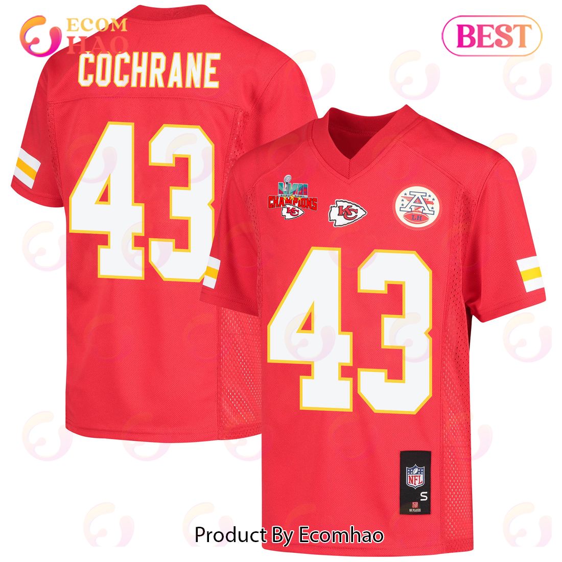 Jack Cochrane 43 Kansas City Chiefs Super Bowl LVII Champions 3