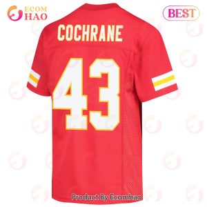 Jack Cochrane 43 Kansas City Chiefs Super Bowl LVII Champions 3 Stars Youth Game Jersey – Red