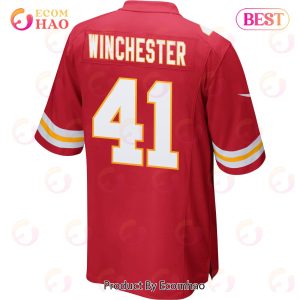 James Winchester 41 Kansas City Chiefs Super Bowl LVII Champions 3 Stars Men Game Jersey – Red