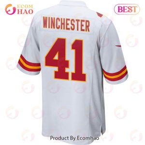 James Winchester 41 Kansas City Chiefs Super Bowl LVII Champions 3 Stars Men Game Jersey – White