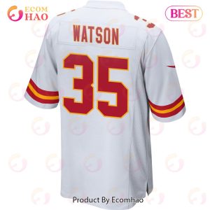 Jaylen Watson 35 Kansas City Chiefs Super Bowl LVII Champions 3 Stars Men Game Jersey – White