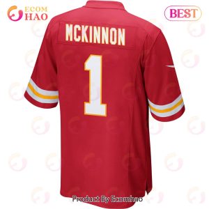 Jerick McKinnon 1 Kansas City Chiefs Super Bowl LVII Champions 3 Stars Men Game Jersey – Red