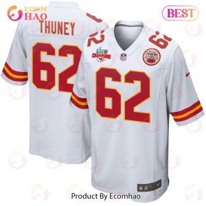 Joe Thuney 62 Kansas City Chiefs Super Bowl LVII Champions 3 Stars Men Game Jersey – White