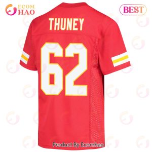 Joe Thuney 62 Kansas City Chiefs Super Bowl LVII Champions 3 Stars Youth Game Jersey – Red