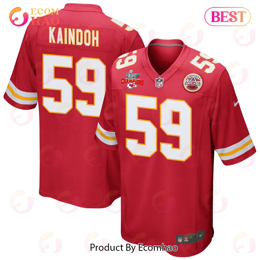 Joshua Williams 23 Kansas City Chiefs Super Bowl LVII Champions 3 Stars Men Game Jersey – White