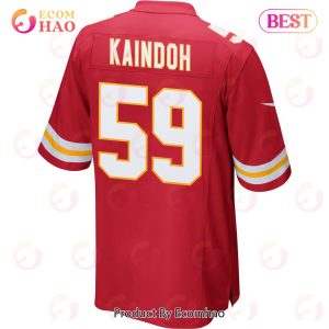 Joshua Kaindoh 59 Kansas City Chiefs Super Bowl LVII Champions 3 Stars Men Game Jersey – Red