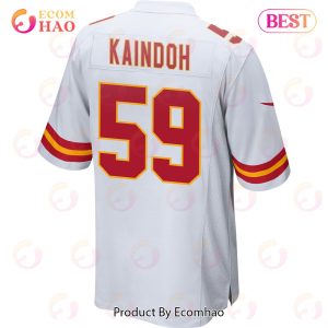 Joshua Kaindoh 59 Kansas City Chiefs Super Bowl LVII Champions 3 Stars Men Game Jersey – White